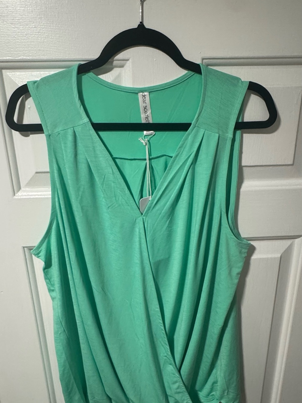 NWT Dear Scarlett Mint Green Sleeveless Surplice Top